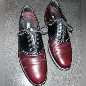 Florsheim 10.5 maroon and black saddle shoes - in great shape